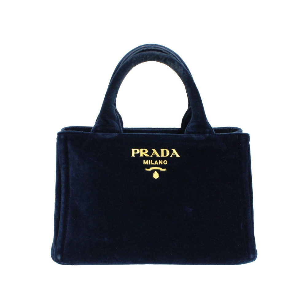 PRADA Velvet Handbag Chain Shoulder Strap VELLUTO Bleu Blue Navy Blue